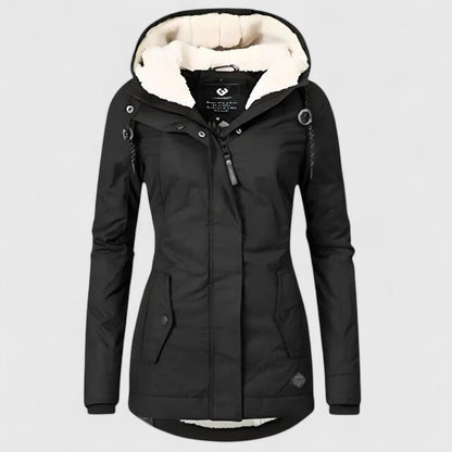 Comfortable Gray Winter Jacket for Women with Hooded Relaxed Fit Everyday Wear Layered Style