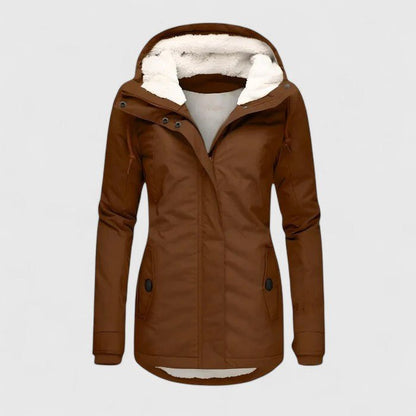 Comfortable Gray Winter Jacket for Women with Hooded Relaxed Fit Everyday Wear Layered Style