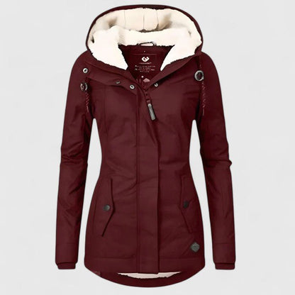 Comfortable Gray Winter Jacket for Women with Hooded Relaxed Fit Everyday Wear Layered Style