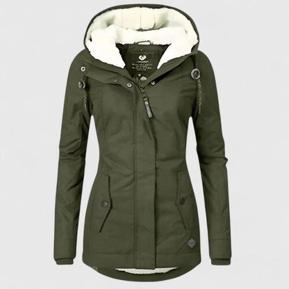 Comfortable Gray Winter Jacket for Women with Hooded Relaxed Fit Everyday Wear Layered Style