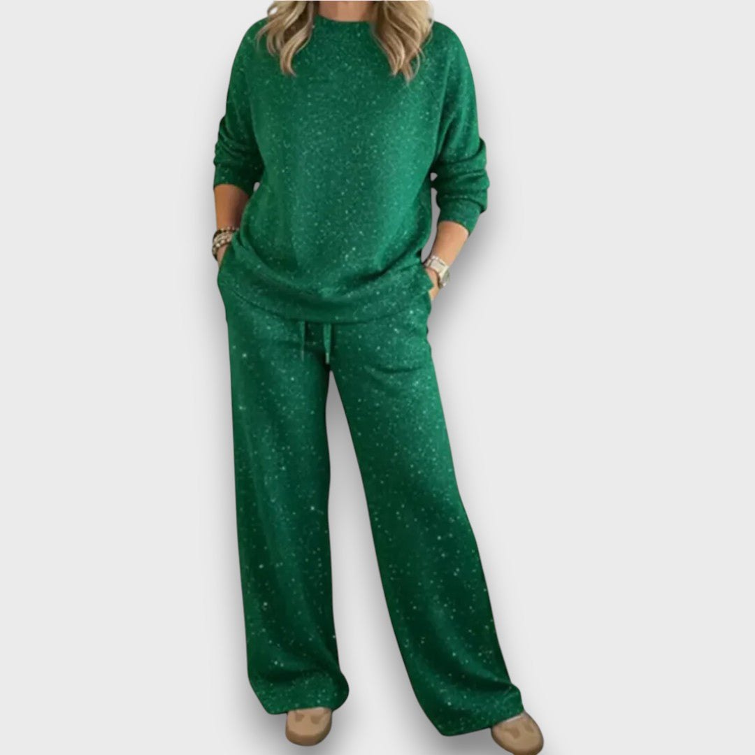 Comfortable Green Loungewear Set for Women with Relaxed Fit Everyday Wear Soft Finish Cosy Style