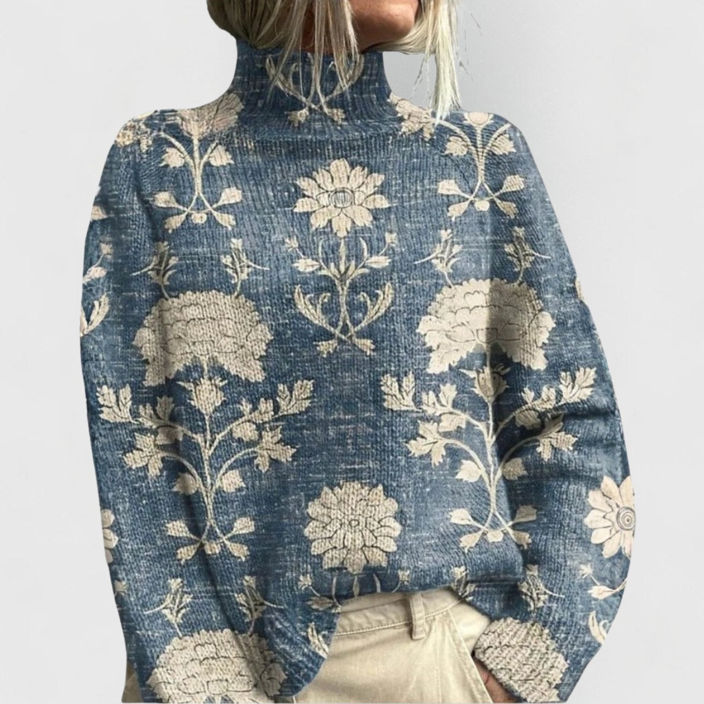 Comfortable Green Sweater for Women with Turtleneck Relaxed Fit Everyday Wear Cosy Style