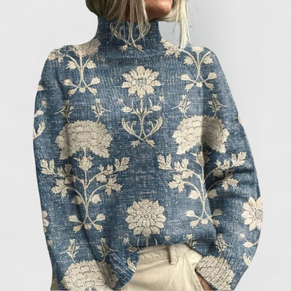 Comfortable Green Sweater for Women with Turtleneck Relaxed Fit Everyday Wear Cosy Style