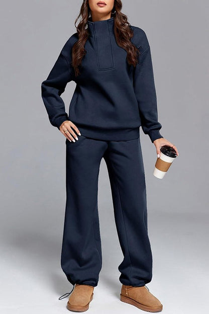 Comfortable Khaki Sweat Set for Women with Wide Leg Everyday Wear Soft Finish Relaxed Style