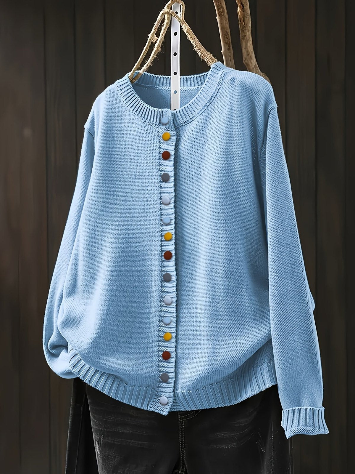 Comfortable Light Pink Cardigan for Women with Button Front Relaxed Fit Everyday Wear Cosy Style