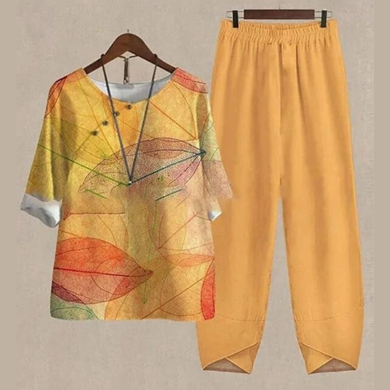 Comfortable Navy Pajamas for Women with Short Sleeve Elastic Waist Wide Leg Relaxed Style