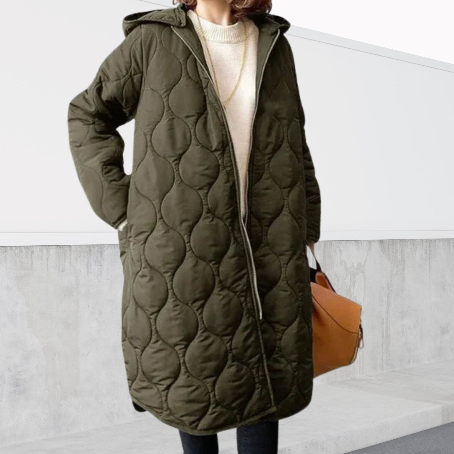 Comfortable Navy Quilted Jacket for Women with Hooded Oversized Fit Relaxed Fit Layered Style