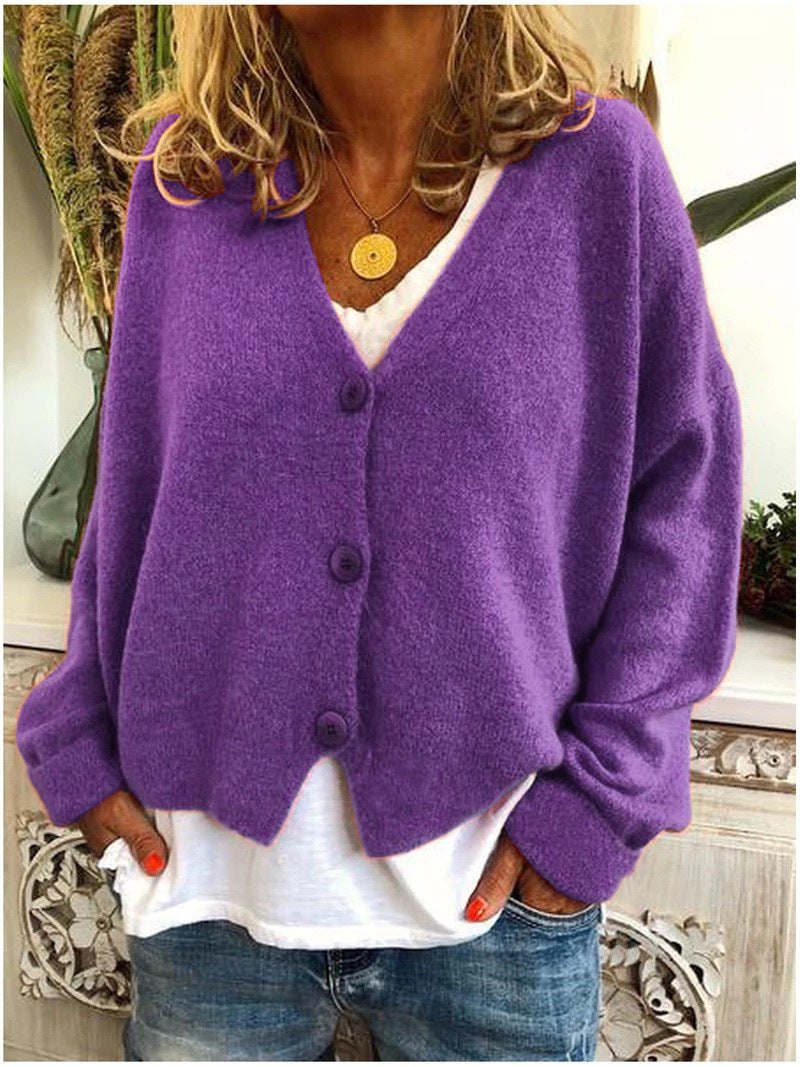 Comfortable Orange Cardigan for Women with Wrap Front Relaxed Fit Everyday Wear Cosy Style