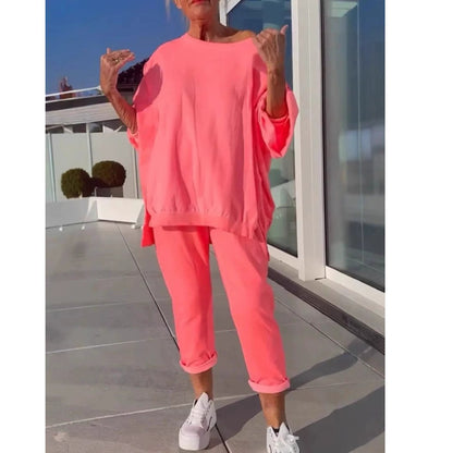Comfortable Pink Loungewear Set for Women with Relaxed Fit Soft Finish Classic Cut Everyday Style