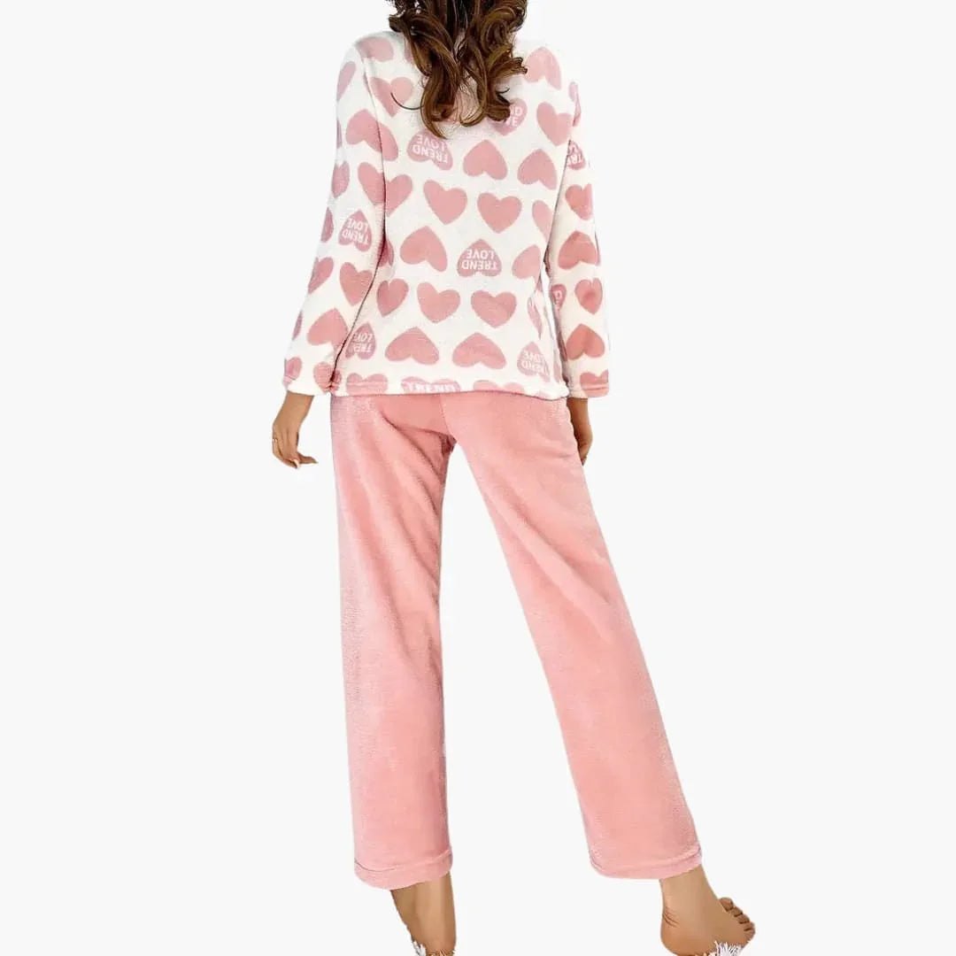 Comfortable Pink Pajamas for Women with Long Sleeve Elastic Waist Relaxed Fit Lounge Style