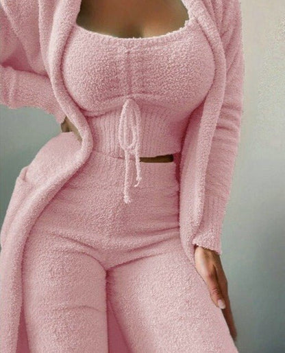 Comfortable Pink Pajamas for Women with Velvet Everyday Wear Soft Finish Relaxed Style