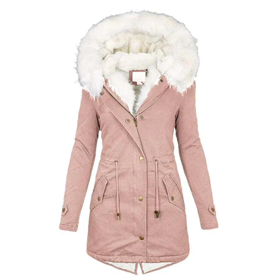 Comfortable Pink Winter Jacket for Women with Relaxed Fit Everyday Wear Soft Finish Layered Style
