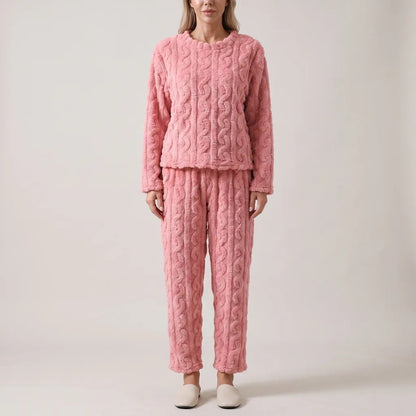 Comfortable Purple Pajamas for Women with Elastic Waist Fleece Lined Everyday Wear Relaxed Style