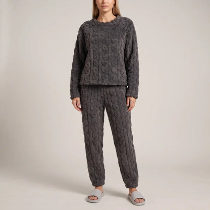 Comfortable Purple Pajamas for Women with Elastic Waist Fleece Lined Everyday Wear Relaxed Style