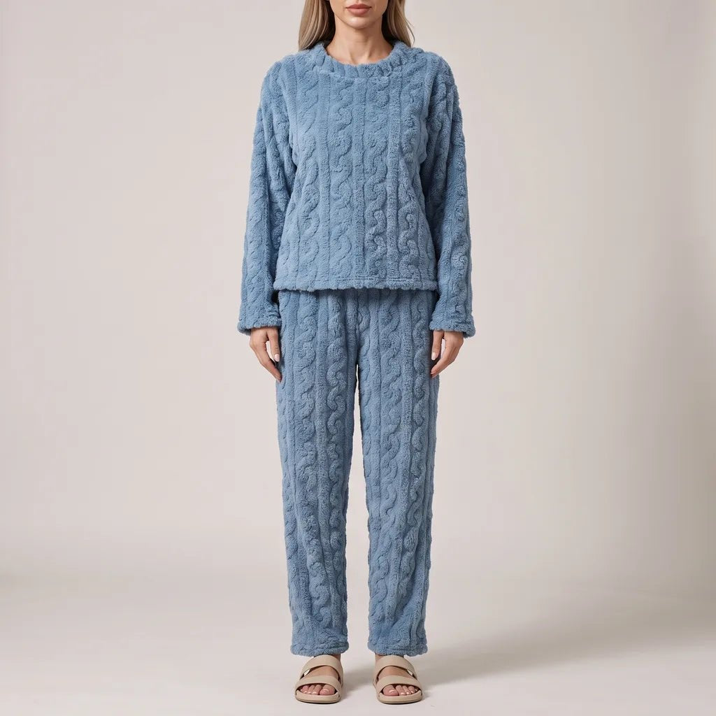 Comfortable Purple Pajamas for Women with Elastic Waist Fleece Lined Everyday Wear Relaxed Style
