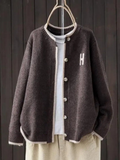 Comfortable Red Cardigan for Women with Button Front Oversized Fit Relaxed Fit Cosy Style