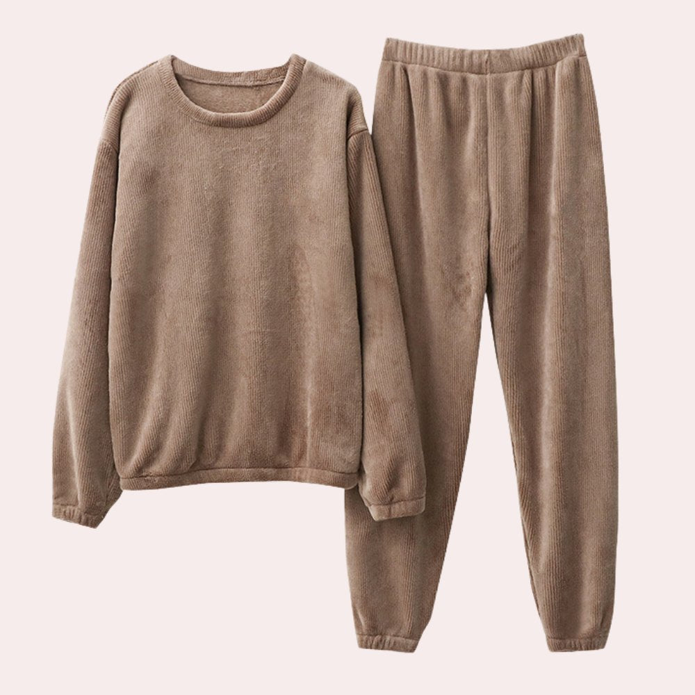 Comfortable Red Pajamas for Women with Relaxed Fit Fleece Lined Everyday Wear Lounge Style