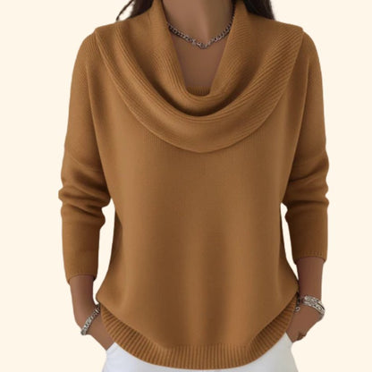 Comfortable Red Sweater for Women with Collared Relaxed Fit Soft Finish Everyday Style