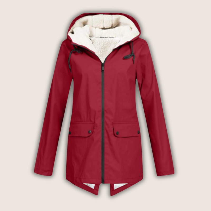 Comfortable Red Winter Jacket for Women with Relaxed Fit Everyday Wear Soft Finish Winter Style