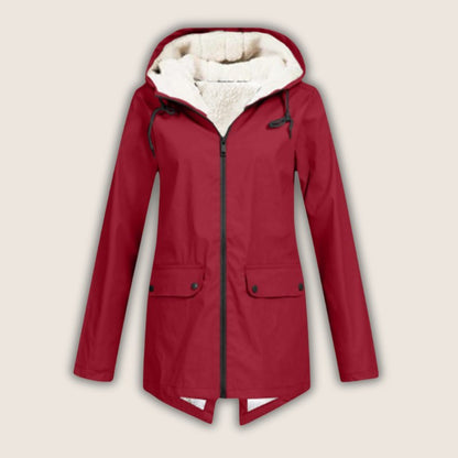 Comfortable Red Winter Jacket for Women with Relaxed Fit Everyday Wear Soft Finish Winter Style