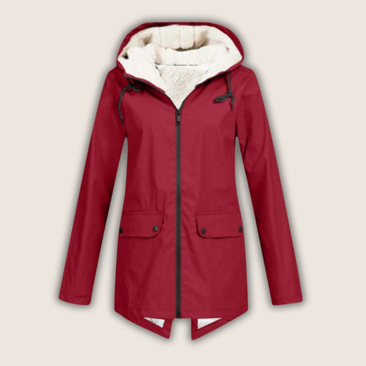 Comfortable Red Winter Jacket for Women with Relaxed Fit Everyday Wear Soft Finish Winter Style