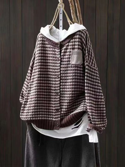 Comfortable Rust Cardigan for Women with Button Front Side Pockets Hooded Relaxed Style