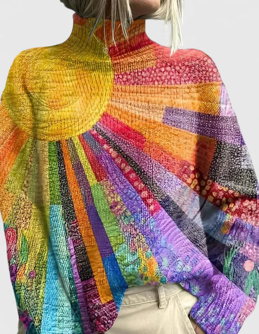 Comfortable Sweater for Women with Turtleneck Relaxed Fit Everyday Wear Layered Style
