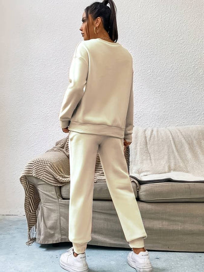 Comfortable White Loungewear Set for Women with Relaxed Fit Soft Finish Classic Cut Everyday Style