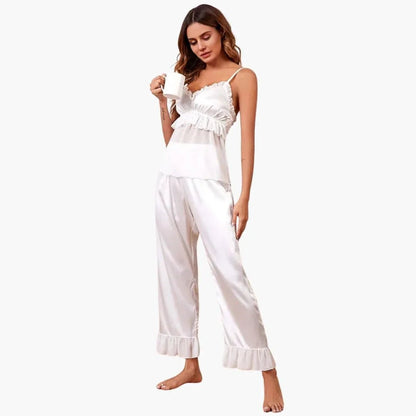 Comfortable White Pajamas for Women with Sleeveless Relaxed Fit Soft Finish Everyday Style