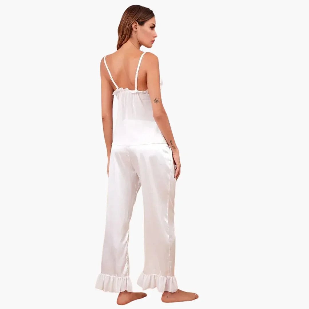 Comfortable White Pajamas for Women with Sleeveless Relaxed Fit Soft Finish Everyday Style