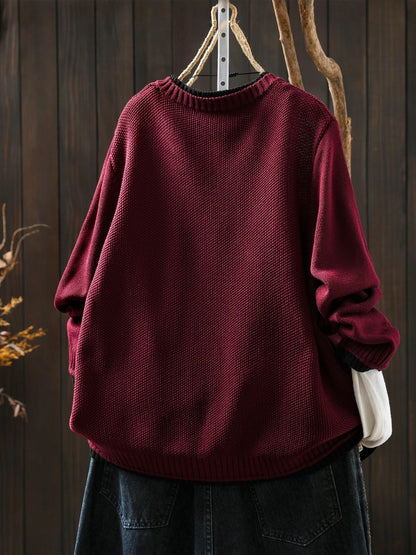 Comfortable Wine Cardigan for Women with Button Front Oversized Fit Relaxed Fit Knit Everyday Style