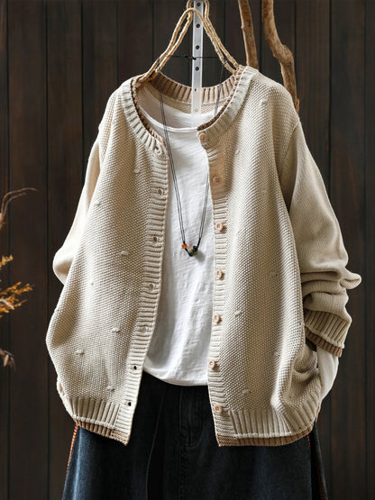Comfortable Wine Cardigan for Women with Button Front Oversized Fit Relaxed Fit Knit Everyday Style