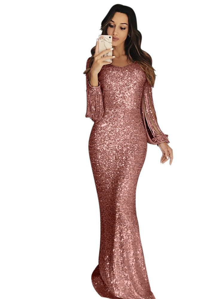 Elegant Blue Sequin Dress for Women with Sleeveless Relaxed Fit Everyday Wear Cocktail Style