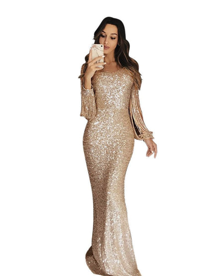 Elegant Blue Sequin Dress for Women with Sleeveless Relaxed Fit Everyday Wear Cocktail Style
