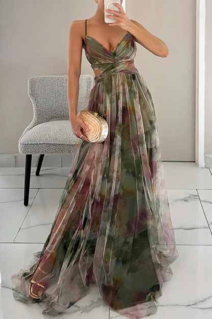Elegant Orange Party Dress for Women with Wrap Front Floral Print Relaxed Fit Cocktail Style