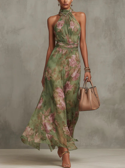 Elegant Party Dress for Women with Floral Print Relaxed Fit Everyday Wear Cocktail Style