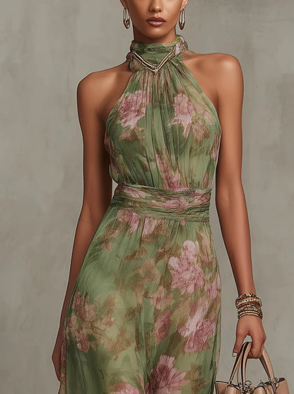 Elegant Party Dress for Women with Floral Print Relaxed Fit Everyday Wear Cocktail Style