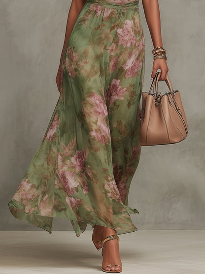 Elegant Party Dress for Women with Floral Print Relaxed Fit Everyday Wear Cocktail Style
