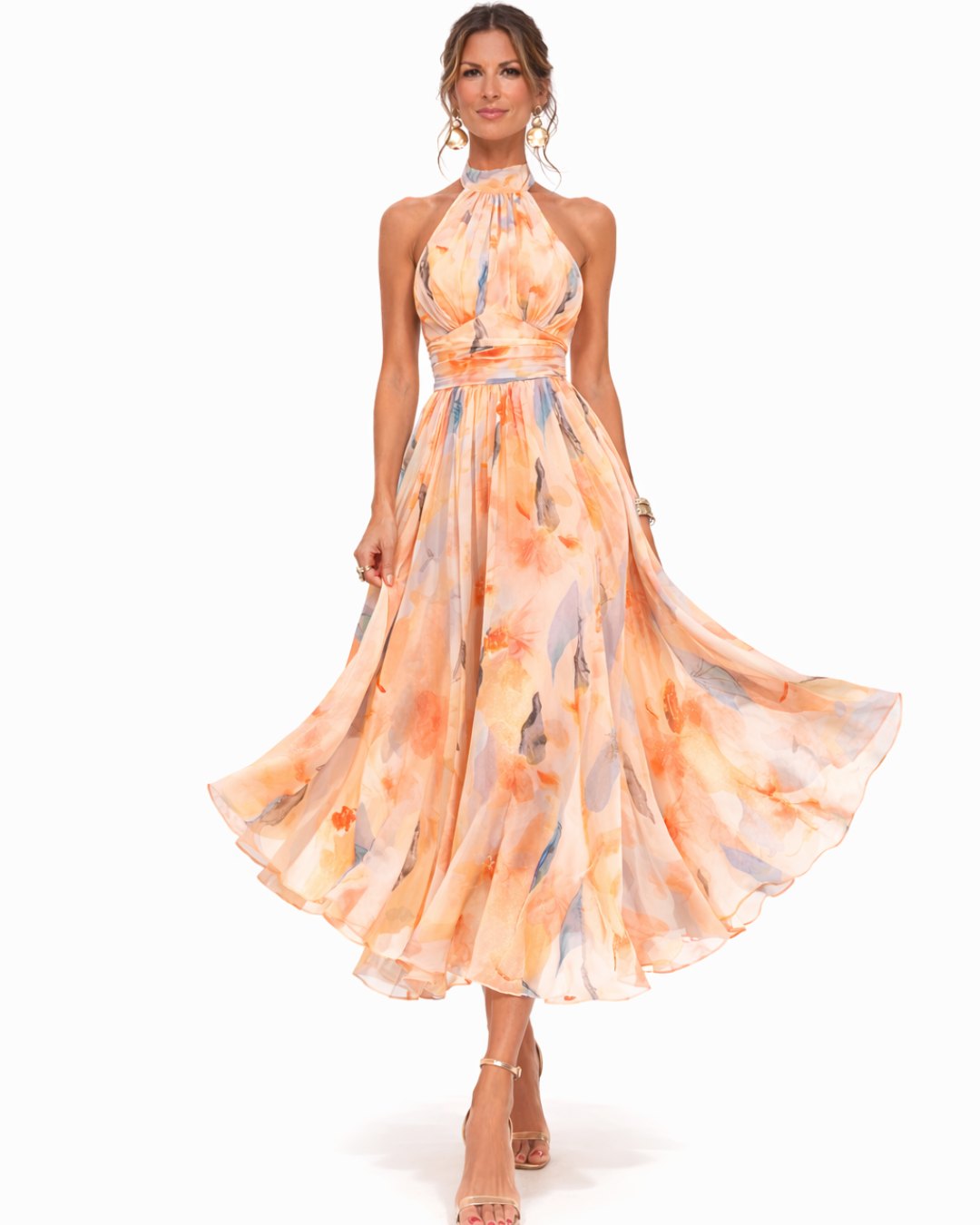 Elegant Party Dress for Women with Halter Relaxed Fit Everyday Wear Occasion Style