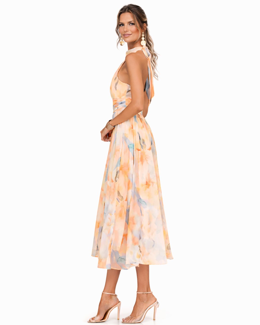Elegant Party Dress for Women with Halter Relaxed Fit Everyday Wear Occasion Style
