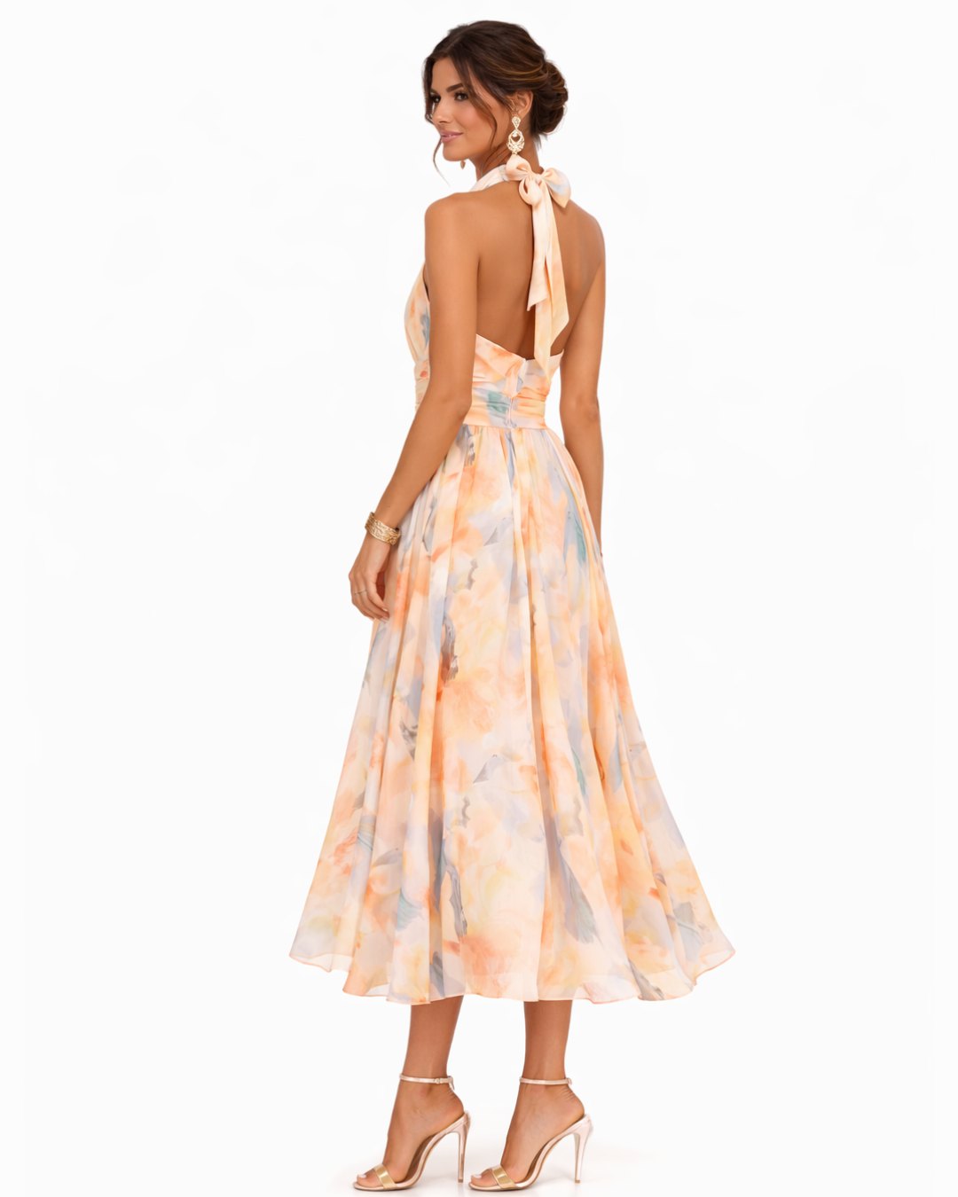 Elegant Party Dress for Women with Halter Relaxed Fit Everyday Wear Occasion Style