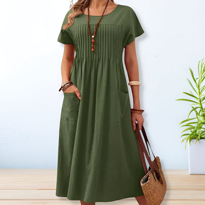 Elegant Red Dress for Women with Relaxed Fit Everyday Wear Soft Finish Party Style
