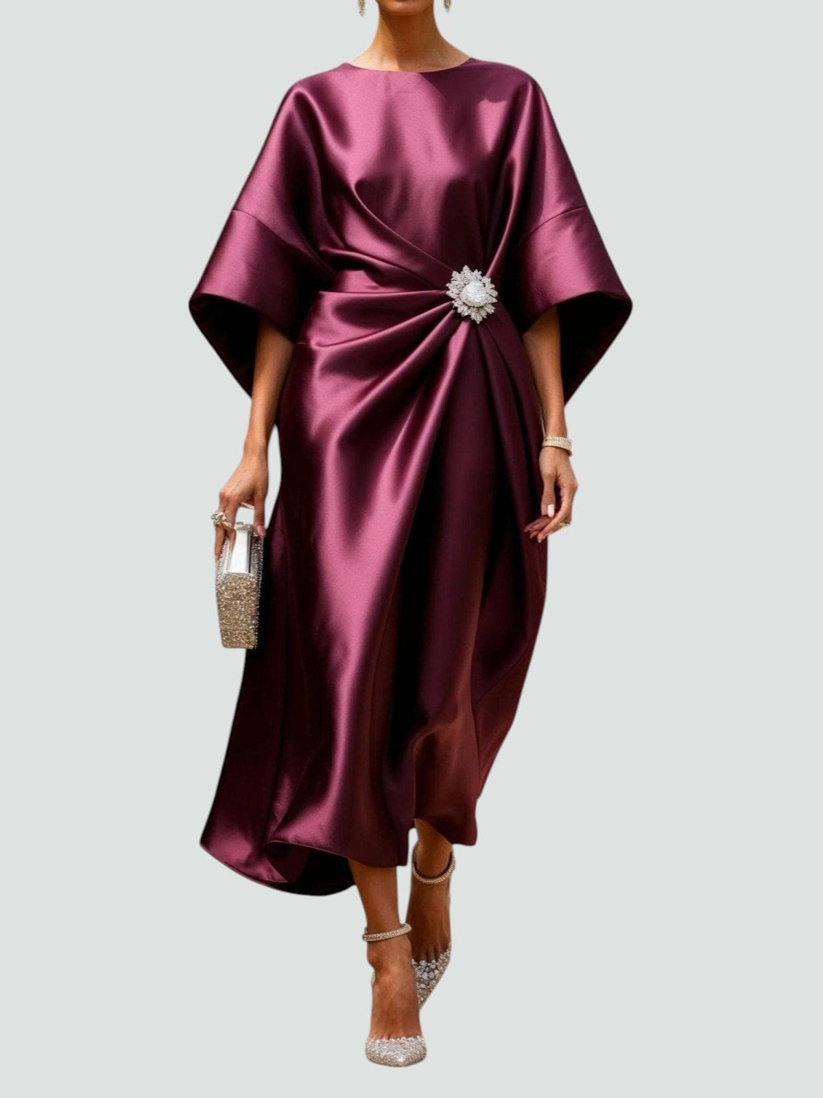 Elegant Red Dress for Women with Relaxed Fit Everyday Wear Soft Finish Occasion Style