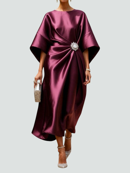 Elegant Red Dress for Women with Relaxed Fit Everyday Wear Soft Finish Occasion Style