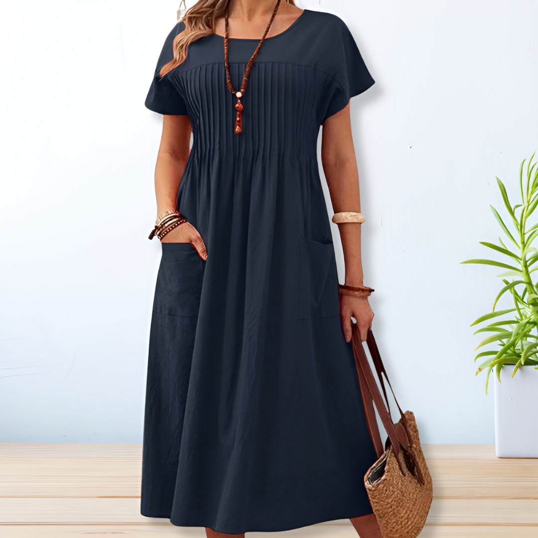 Elegant Red Dress for Women with Relaxed Fit Everyday Wear Soft Finish Party Style