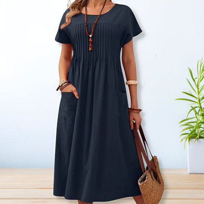 Elegant Red Dress for Women with Relaxed Fit Everyday Wear Soft Finish Party Style