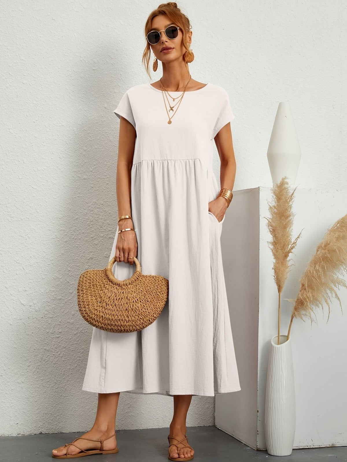Elegant Red Dress for Women with Relaxed Fit Everyday Wear Soft Finish Cocktail Style