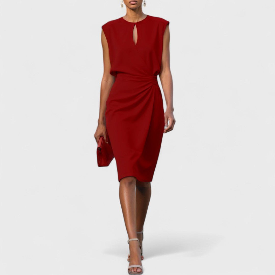 Elegant Red Dress for Women with Relaxed Fit Everyday Wear Soft Finish Evening Style