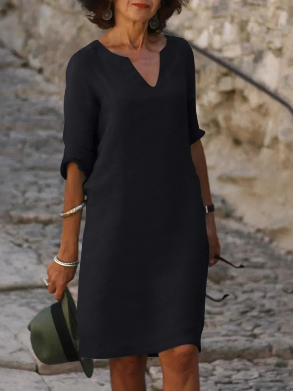 Elegant Red Dress for Women with V Neck Relaxed Fit Everyday Wear Cocktail Style