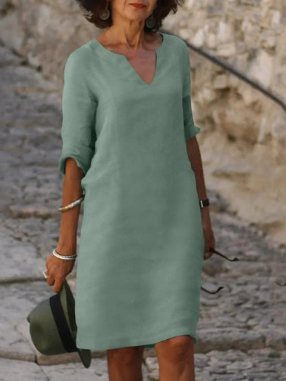 Elegant Red Dress for Women with V Neck Relaxed Fit Everyday Wear Cocktail Style